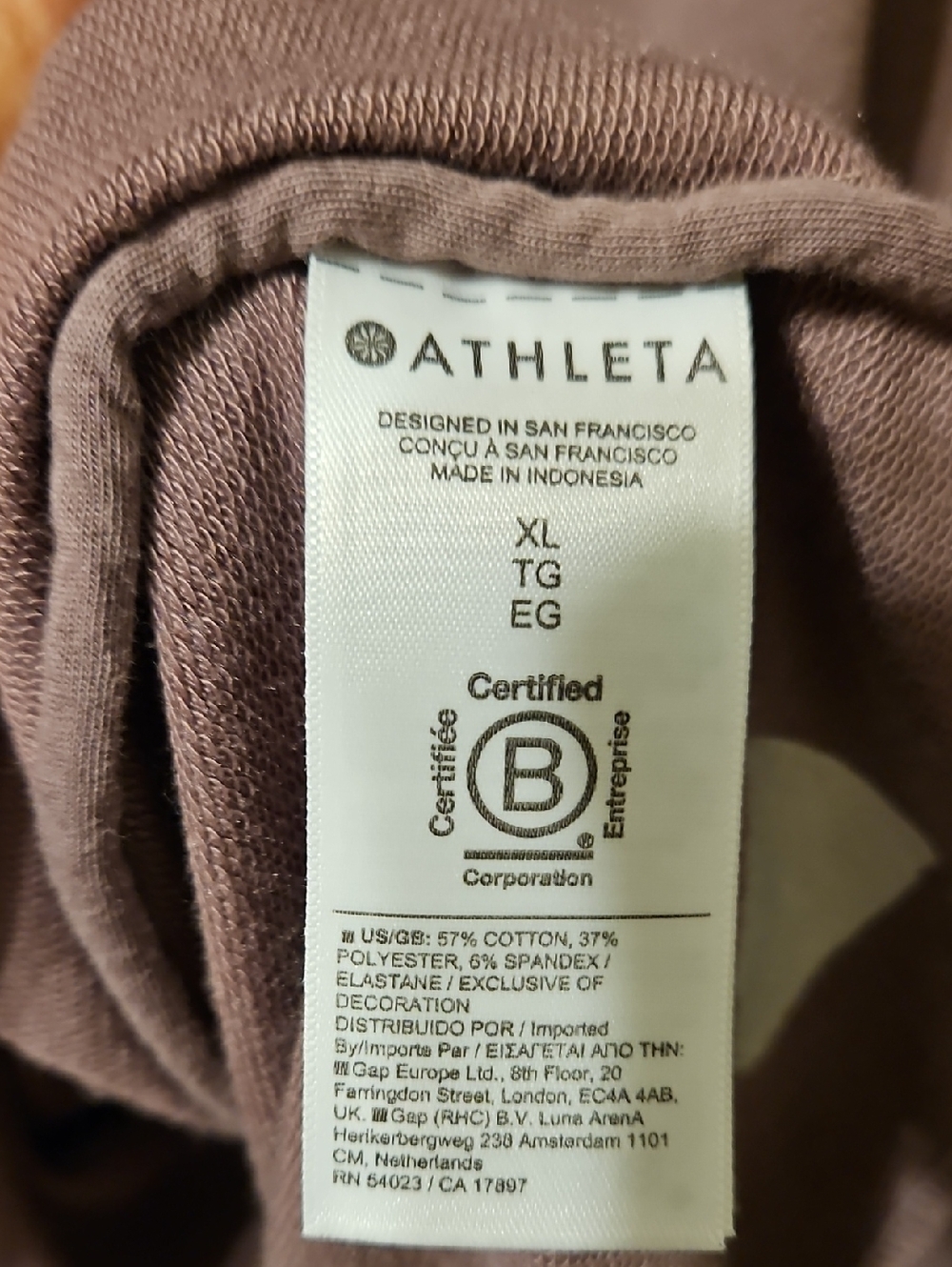 Athleta Soft Sweatshirt Style Wrap Top Size XL - Picture 4 of 5